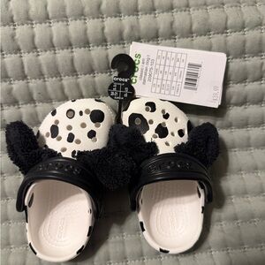 CROCS Kids' Panda Black and White Slippers